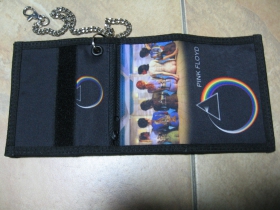 Pink Floyd, hrubá, pevná, textilná peňaženka s retiazkou a karabínkou